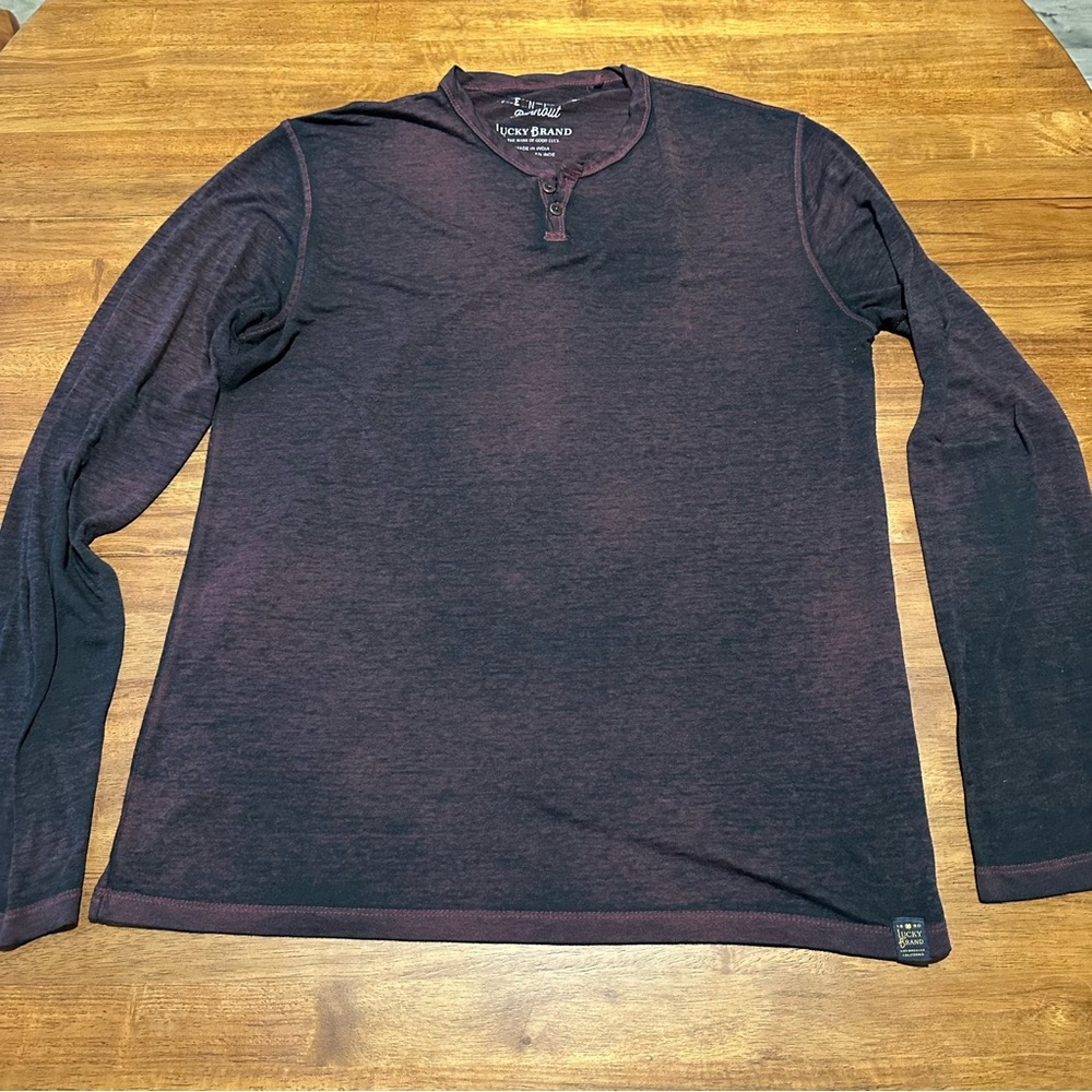 Lucky Brand Venice Burnout long sleeve sz L